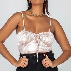 Princess Polly Marlon Top - Pink Polkadot Crop Top
